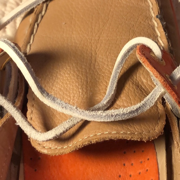🧡Sperry Topsiders Classic leather tie laces, boat shoes cute silver back detail - Picture 9 of 12